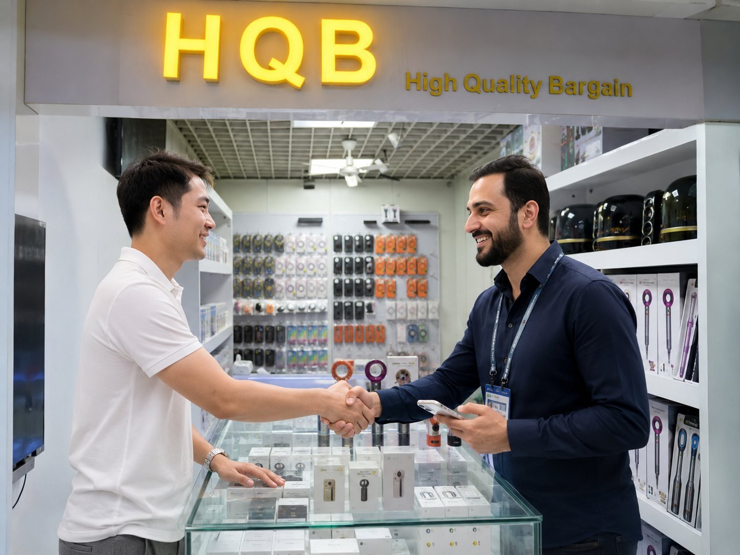 HQB team discussing a business enquiry with an international buyer