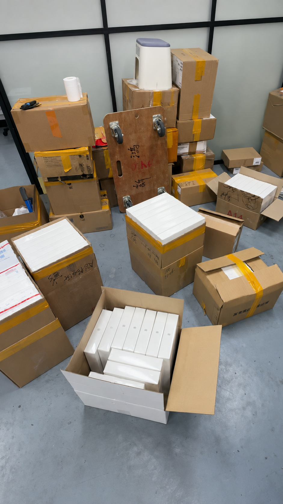 International reseller reviewing clearly graded used iPhone inventory after HQB quality-control inspection