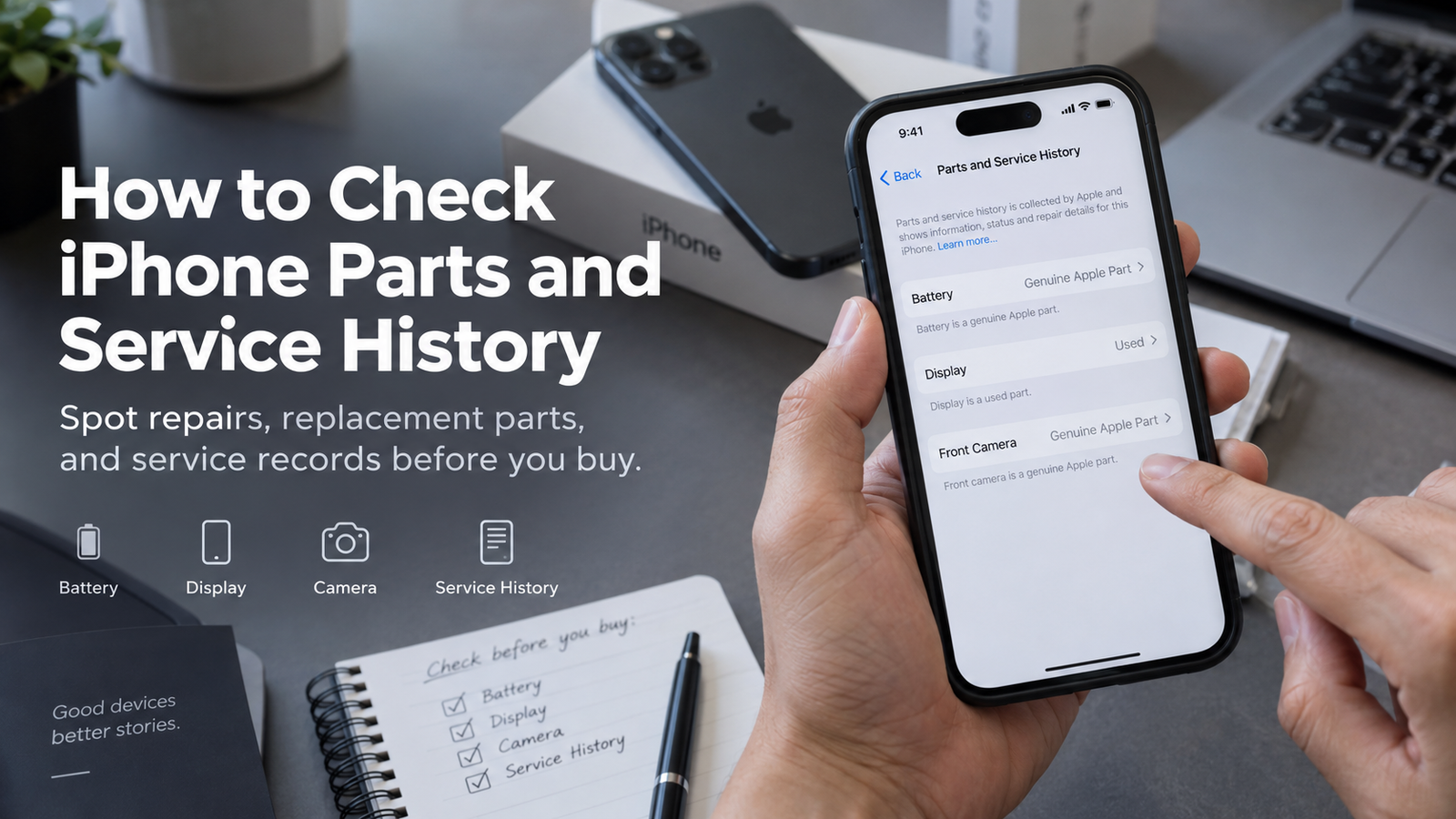 iPhone Parts and Service History checked before purchase