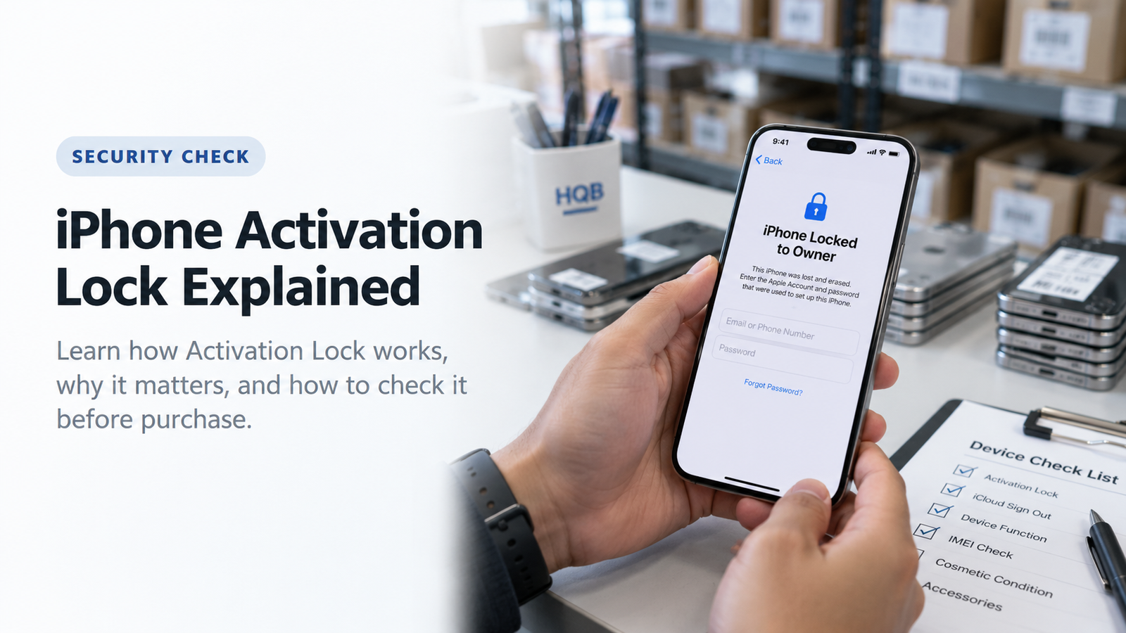 Labelled iPhone inventory for activation lock verification
