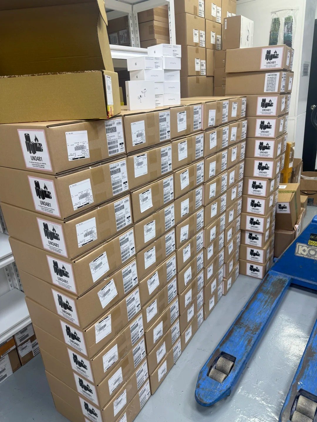 Export cartons prepared with market-specific iPhone inventory records