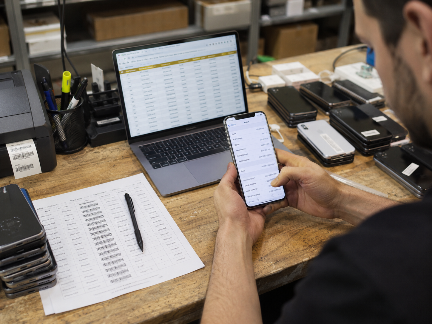 Used iPhone device identifiers checked using ESN and IMEI records
