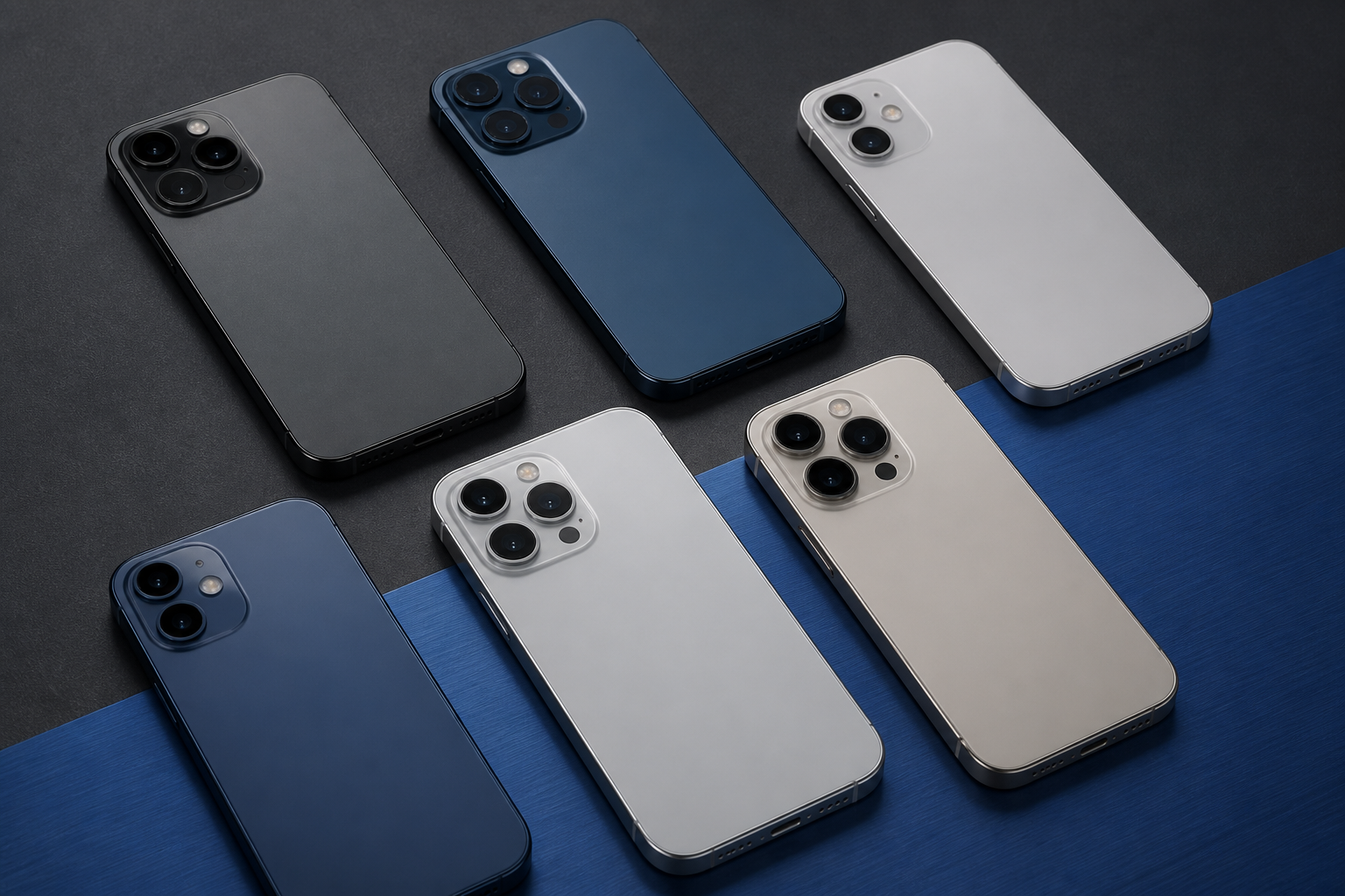 Refurbished iPhone 12, iPhone 13, and iPhone 14 arranged for a clear B2B sourcing comparison