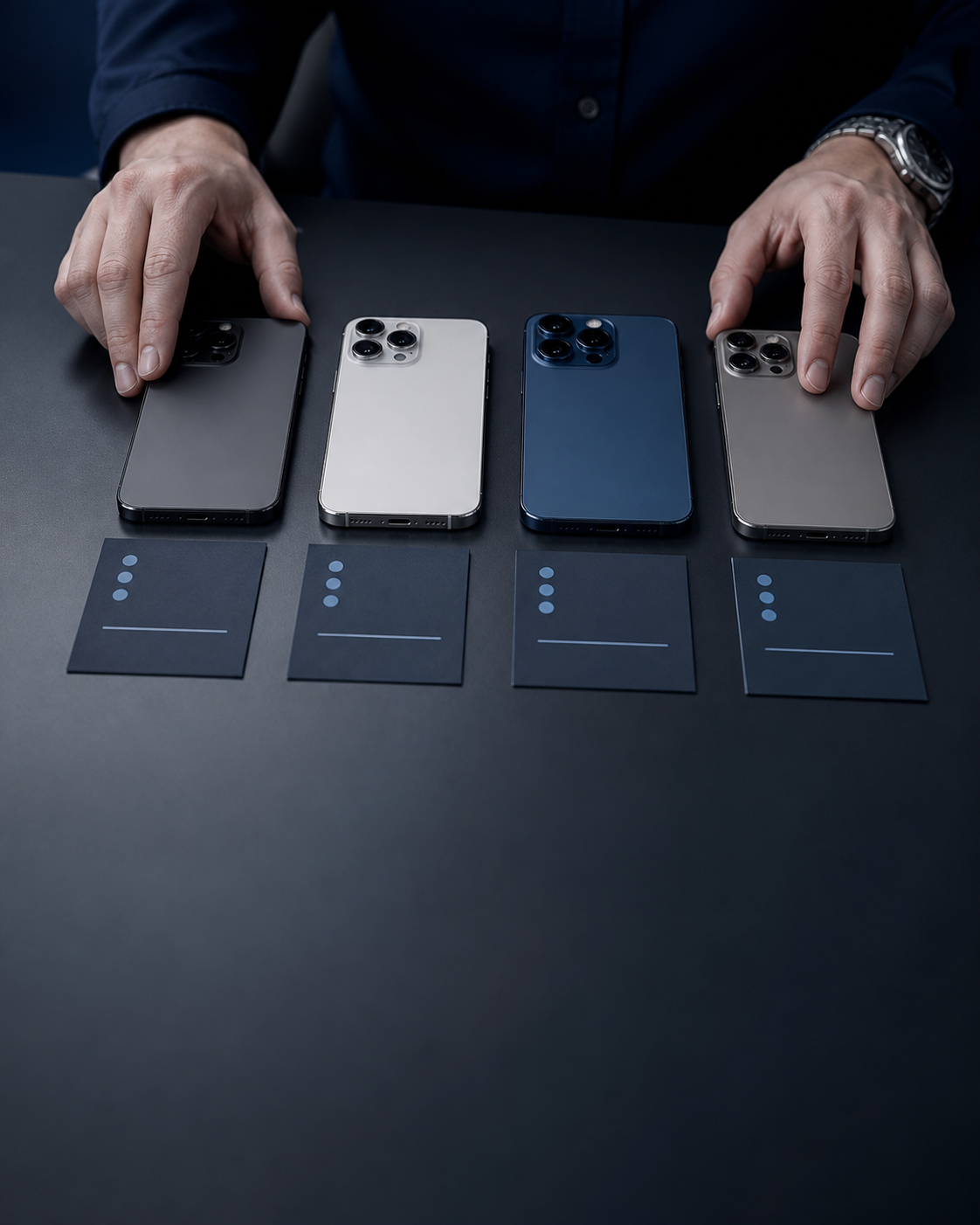 Buyer comparing iPhone 11 Series model types for a B2B project.